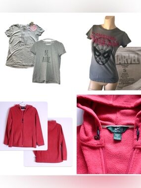 Lot 3 Tops New With Tag Rae Dunn Marvel Tee Woolrich Full Zip Sweatshirt Small